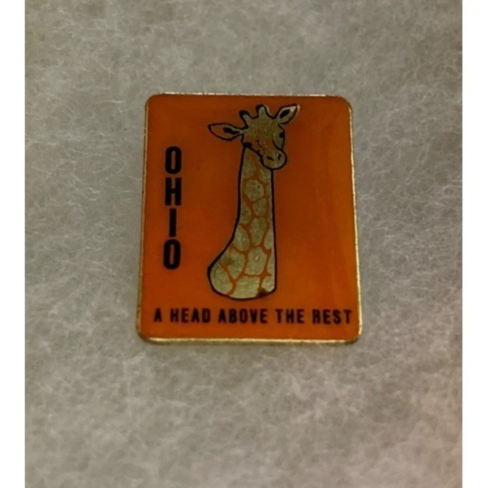 Vintage Ohio A Head Above The Rest Souvenir Hat Pin Lapel Pin Enamel 1